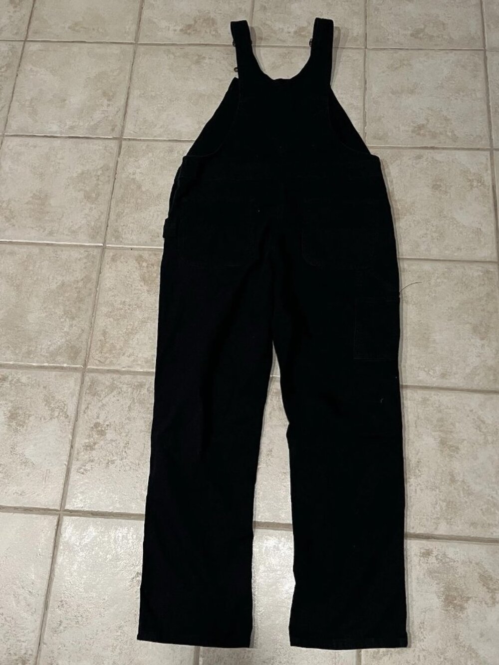 Carhartt Large Loose Fit Black Canvas Ashland Bib Overalls - Picture 3 of 8